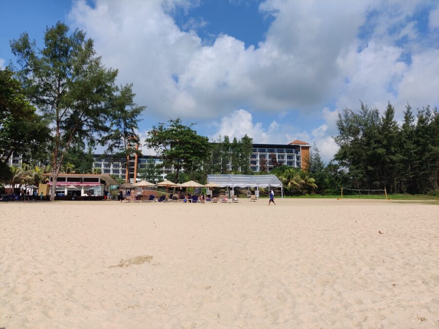 A beach on Desaru Coast, Malaysia. Desaru is quite popular among tourists as it houses several high-end hotels along the coast.