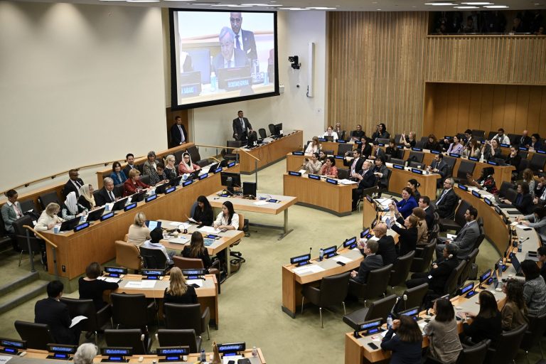 UN Secretary-General Antonio Guterres speaks during an event on “The Inclusion of Women in the Future of Afghanistan” on the sidelines of the United Nations General Assembly at UN Headquarters in New York City on September 23, 2024. (AFP)