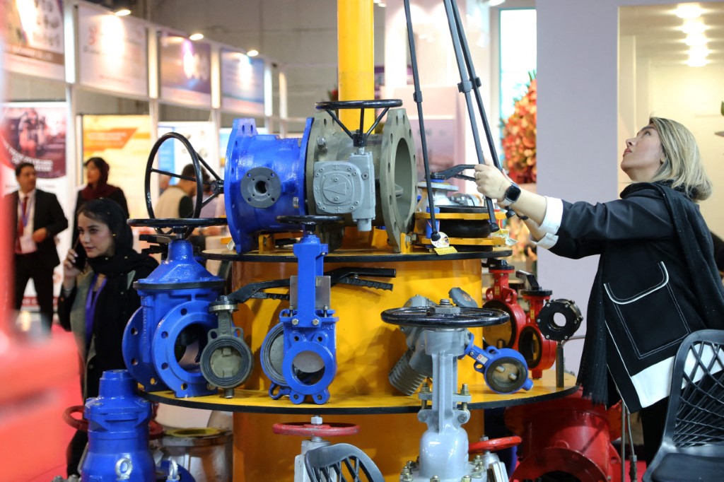 The 29th International Oil, Natural Gas, Refinery and Petrochemical Exhibition held within Iran Oil Show 2025 with the participation of more than 2 thousand local and foreign companies in Tehran, Iran on May 08, 2025. AFP